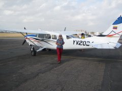 03-Marjolijn in front of the Cessna